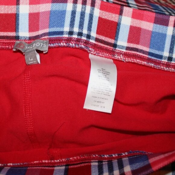 T by Talbots Plaid Skort Shorts Lined Golf Skirt L Petite Red Blue Black Flared - Picture 3 of 6